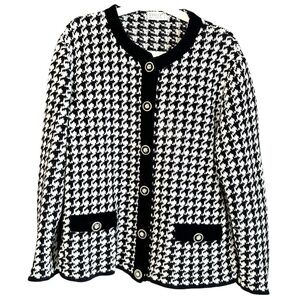 Basler Black and White houndstooth Blazer